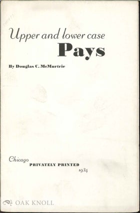 Order Nr. 11612 UPPER AND LOWER CASE PAYS. Douglas C. McMurtrie