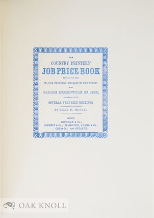 LITERATURE OF LETTERPRESS PRINTING 1849-1900, A SELECTION