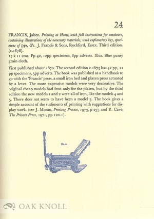 THE LITERATURE OF LETTERPRESS PRINTING 1849-1900, A SELECTION.