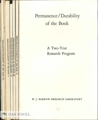 Order Nr. 14314 PERMANENCE - DURABILITY OF THE BOOK (SEVEN VOLUMES) [and] THE BARROW METHOD OF...