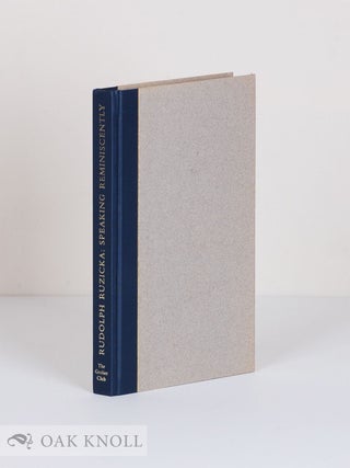Order Nr. 15013 RUDOLPH RUZICKA: SPEAKING REMINISCENTLY. Edward Connery Lathem
