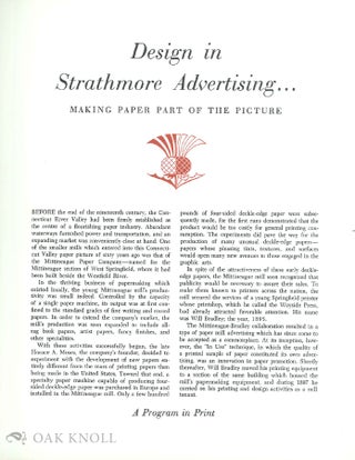 Order Nr. 15185 DESIGN IN STRATHMORE ADVERTISING ... MAKING PAPER PART OF THE PICTURE