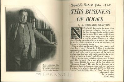 Order Nr. 15309 " THIS BUSINESS OF BOOKS " A. Edward Newton.
