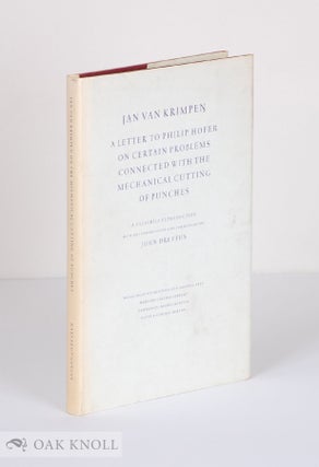 Order Nr. 15384 JAN VAN KRIMPEN, A LETTER TO PHILIP HOFER ON CERTAIN PROBLEMS CONNECTED WITH THE...