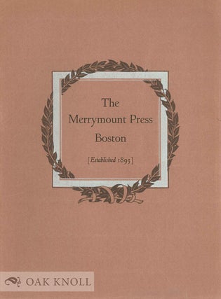 Order Nr. 15386 THE MERRYMOUNT PRESS, BOSTON (ESTABLISHED 1893