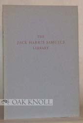 Order Nr. 15471 THE JACK HARRIS SAMUELS LIBRARY. Kenneth A. Lohf