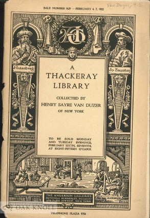 Order Nr. 16150 THACKERAY LIBRARY COLLECTED BY HENRY SAYRE VAN DUZER OF NEW YORK