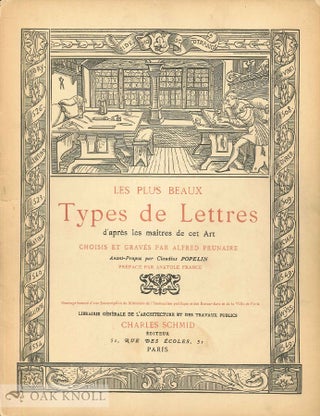 Order Nr. 16489 PLUS BEAUX TYPES DE LETTRES D'APRES LES MAITRES DE CET ART Avant-Propos par...