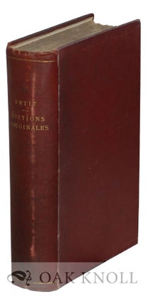 Order Nr. 16621 BIBLIOGRAPHIE DES PRINCIPALES ÉDITIONS ORIGINALES D'ÉCRIVAINS FRANÇAIS DU XVE...