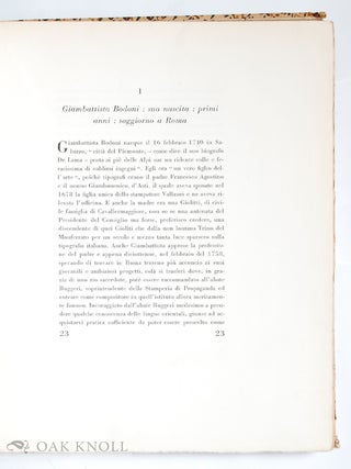 ARTE DI GIAMBATTISTA BODONI STUDIO DI RAFFAELLO BERTIERRI, CON UNA NOTIZIA BIOGRAFICA A CURA DI GIUSEPPE FUMAGALLI.