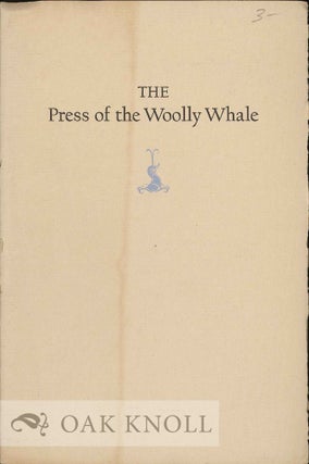 Order Nr. 16964 PRESS OF THE WOOLLY WHALE, AN EXHIBITION JANUARY, 1972