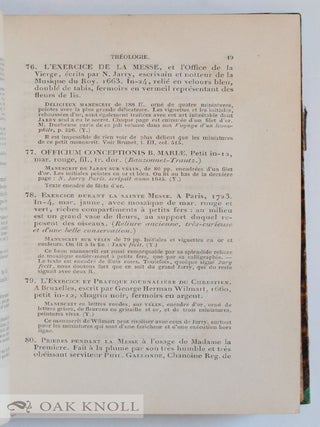 CATALOGUE DE LA BIBLIOTH&Egrave;QUE DE M.N. YEMENIZ