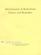 Order Nr. 17263 DETERIORATION OF BOOK STOCK, CAUSES AND REMEDIES TWO STUDIES ON THE PERMANENCE OF...