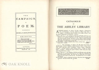 ASHLEY LIBRARY, A CATALOGUE PRINTED BOOKS, MANUSCRIPTS AND AUTOGRAPH LETTERS COLLECTED BY THOMAS J. WISE.