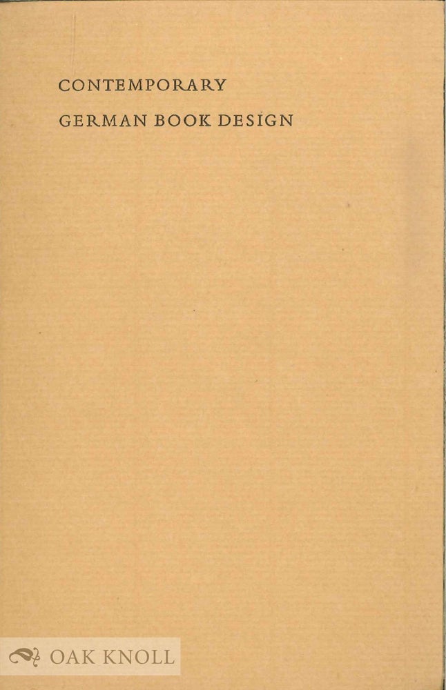 Order Nr. 17825 CONTEMPORARY GERMAN BOOK DESIGN