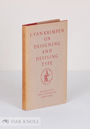 Order Nr. 18258 ON DESIGNING AND DEVISING TYPE. Jan Van Krimpen