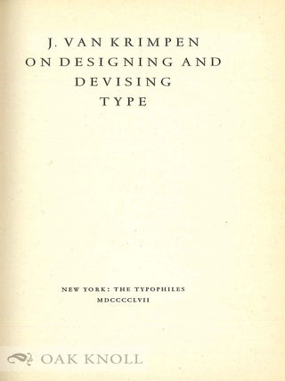 ON DESIGNING AND DEVISING TYPE.