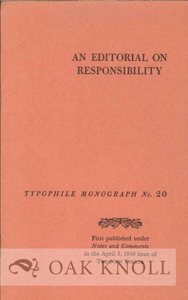 Order Nr. 18508 EDITORIAL ON RESPONSIBILITY. M20
