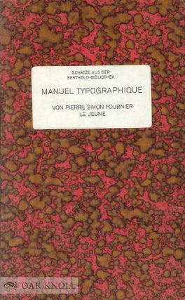 Order Nr. 19128 MANUEL TYPOGRAPHIQUE. Pierre Simon Fournier