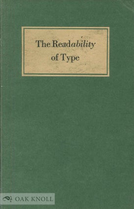 Order Nr. 19208 THE READABILITY OF TYPE
