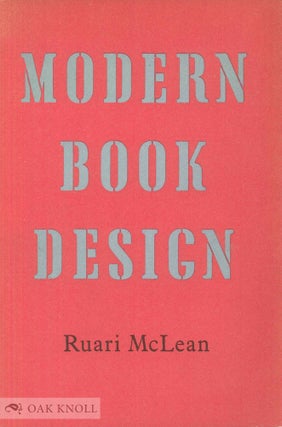 Order Nr. 19746 MODERN BOOK DESIGN. Ruari McLean