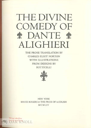 THE DIVINE COMEDY OF DANTE ALIGHIERI.