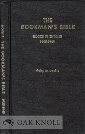 Order Nr. 20342 BOOKMAN'S BIBLE, A CODED GUIDE TO THE PRICING OF ANTIQUARIAN BOOKS BOOKS IN...