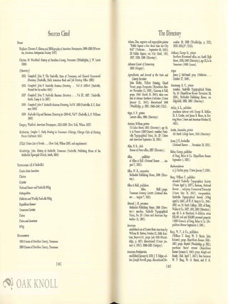 DIRECTORY OF THE BOOK AND PRINTING INDUSTRIES IN ANTE-BELLUM NASHVILLE