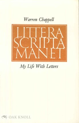 Order Nr. 20754 MY LIFE WITH LETTERS. Warren Chappell