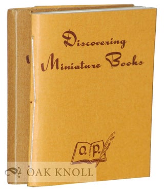 Order Nr. 20796 DISCOVERING MINIATURE BOOKS. Robert F. Hanson
