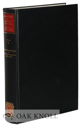 Order Nr. 21014 BIBLIOGRAPHY OF AMERICAN LITERATURE VOLUME 4: NATHANIEL HAWTHORNE TO JOSEPH HOLT...