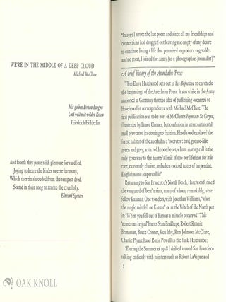 A BIBLIOGRAPHY OF THE AUERHAHN PRESS & ITS SUCCESSOR DAVE HASELWOOD PRESS. COMPILED BY A PRINTER.