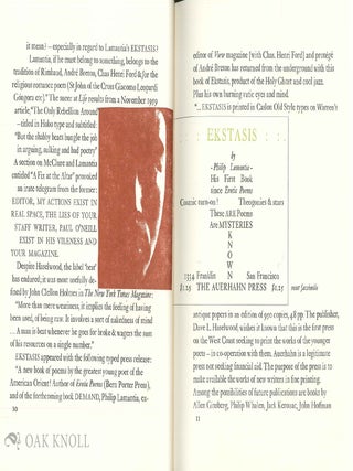 A BIBLIOGRAPHY OF THE AUERHAHN PRESS & ITS SUCCESSOR DAVE HASELWOOD PRESS. COMPILED BY A PRINTER.