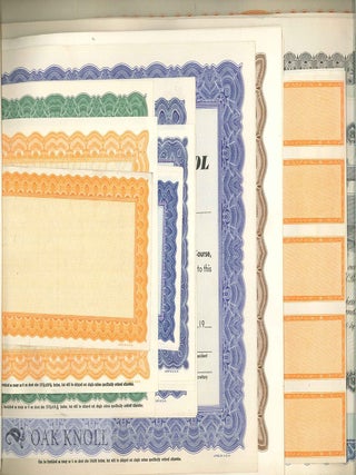 GOES PRINTERS' HELPS, LITHOGRAPHED CERTIFICATES AND BORDERED BLANKS.