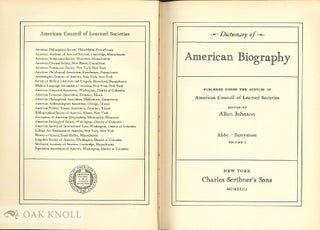 DICTIONARY OF AMERICAN BIOGRAPHY.