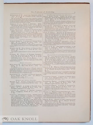 PROFESSION OF BOOKSELLING A HANDBOOK OF PRACTICAL HINTS FOR THE APPRENTICE AND BOOKSELLING.