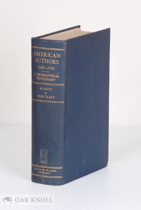 Order Nr. 21439 AMERICAN AUTHORS, 1600-1900, A BIOGRAPHICAL DICTIONARY OF AMERICAN LITERATURE....