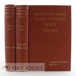 Order Nr. 22204 AMERICAN BOOK-PRICES CURRENT. INDEX 1970-1975