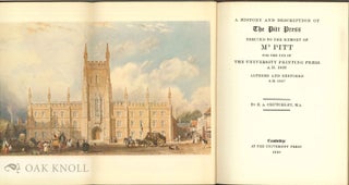 Order Nr. 23668 A HISTORY AND DESCRIPTION OF THE PITT PRESS ERECTED TO THE MEMORY OF MR. PITT FOR...