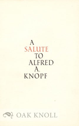 Order Nr. 24026 A SALUTE TO ALFRED A. KNOPF