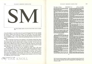 STANLEY MORISON DISPLAYED, AN EXAMINATION OF HIS EARLY TYPOGRAPHIC WORK.