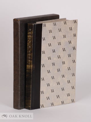Order Nr. 24924 SHAKESPEARE'S VENUS AND ADONIS. William Shakespeare