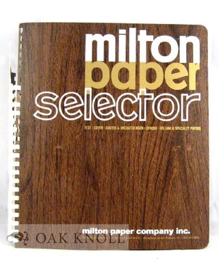 Order Nr. 25022 MILTON PAPER SELECTOR, TEXT, COVER, BOOK, VELLUM, SPECIALTY PAPERS