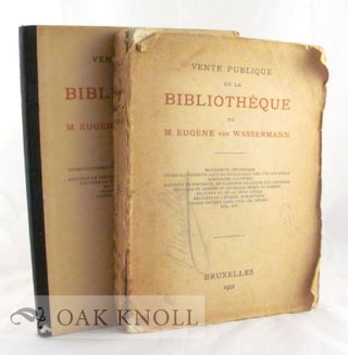 Order Nr. 25125 CATALOGUE DE LA BIBLIOTHÈQUE DE M. EUGÈNE VON WASSERMANN. With ALBUM