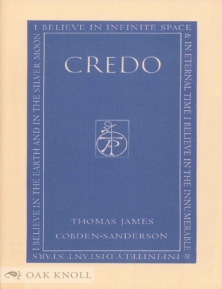 Order Nr. 25366 CREDO. T. J Cobden-Sanderson.