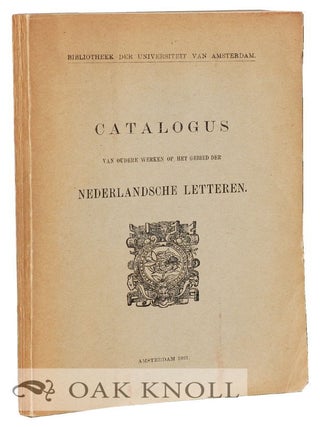 Order Nr. 25454 CATALOGUS VAN OUDERE WERKEN OP HET GEBIED DER NEDERLANDSCHE LETTEREN