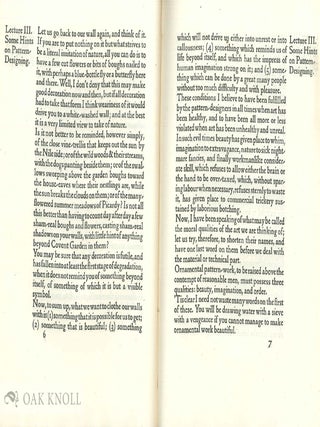 SOME HINTS ON PATTERN-DESIGNING. A LECTURE DELIVERED AT THE WORKINGMAN'S COLLEGE, LONDON, ON DECEMBER 10, 1881.