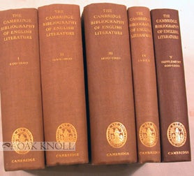 Order Nr. 25872 THE CAMBRIDGE BIBLIOGRAPHY OF ENGLISH LITERATURE. F. W. Bateson