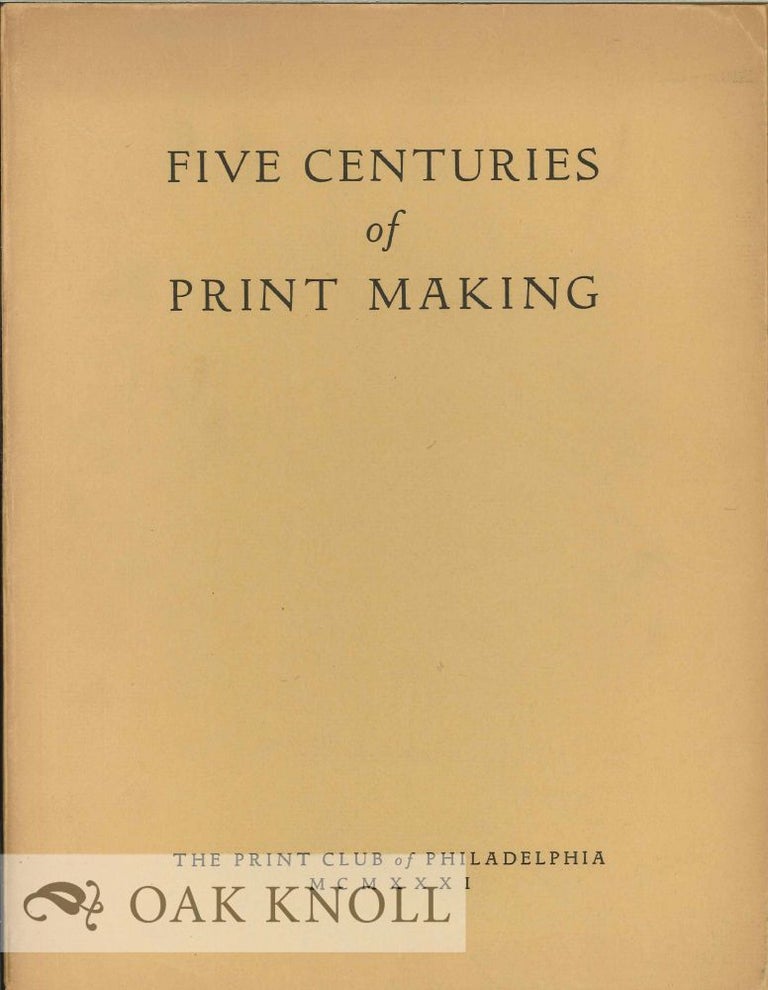 Order Nr. 25929 FIVE CENTURIES OF PRINT MAKING FROM THE COLLECTION OF LESSING J. ROSENWALD.