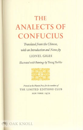 THE ANALECTS OF CONFUCIUS.